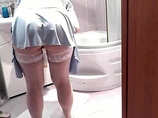 Lover Pounds Wife's Pussy Doggystyle on Washing Machine Creampie After Shower