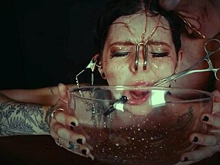 emo goth whore bound face tied cries piss punished garage extreme