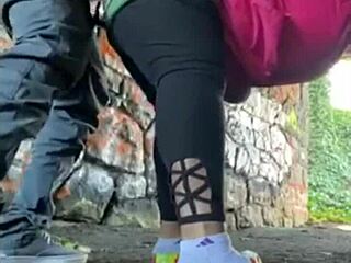 found hidden tunnel hiking big tits milf pussy fucked rough outdoors