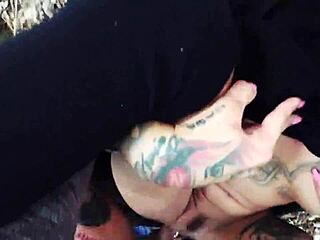 dare to join this blonde milf for risky outdoor bareback fun?