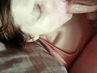 amateur wife kneels for sloppy monster cock deepthroat ending in eye and mouth cumshots