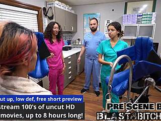 close-up channy crossfire's pussy fucked hard by latex glove lesbians