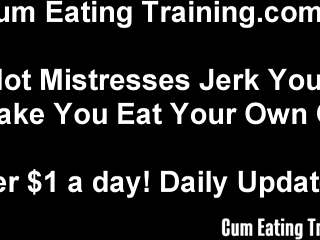 mistress commands slave to eat cum for ultimate cei surprise reward