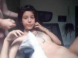 little latina slut deepthroats monster cock gagging for more