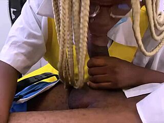 schoolgirl ebony takes big black cock doggystyle hitting hot orgasms