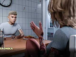 in this 3d hentai visual novel pt 06, motkeyz's lost love milf teen gets monster cock pounded