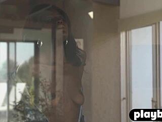 victoria antoinette strips hot lingerie teasing her petite ebony body