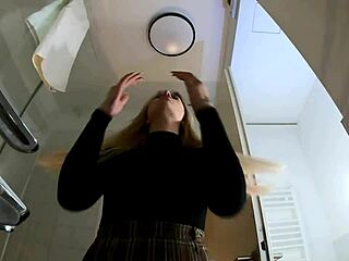 i crave that big tits blonde's pantyhose striptease