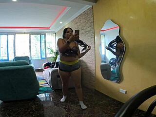 stepsis sneaks in my condo dancing teasing till i cum on her big ass