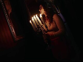 vampire blonde seduces nerdy girl scissoring in gothic manor