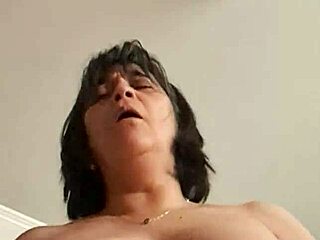 Chubby latina stepmom gallops curvy body on stepson cucumber style