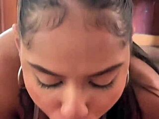 petite latina teen gives sloppy deepthroat rimjob in homemade pov interview