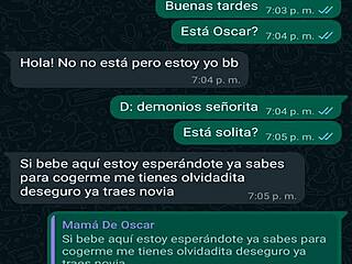 whatsapp chat with my buddy's boss oscar turns into wild creampie fuck again