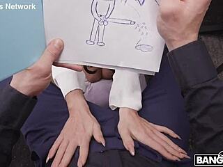 naughty student rides cock cowgirl then takes doggystyle creampie deep