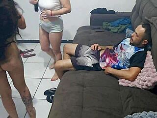 esposa convinces husband to film her juicy pussy play with friend leaving him rock hard