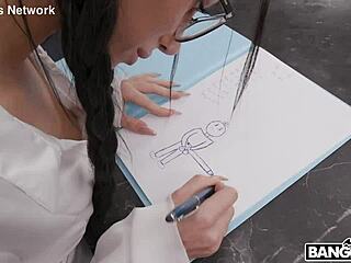 naughty student rides cock cowgirl then takes doggystyle creampie deep