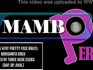 Very pretty 19-year-old Brazilian Morganita Brux takes DAP DP anal from 3 huge cocks in 3on1 monster cock ob423