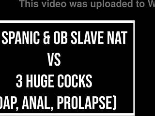Slutty Brazilian cuties Giih Spanic Nat take 3 huge cocks in wild DAP anal orgy 😈🍆💦