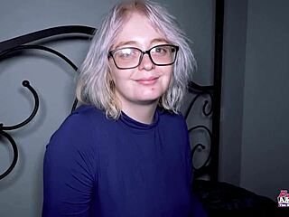 Silver blonde Annie Archer deepthroats then gets holes slammed hard!