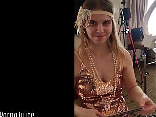 backstage memel wilde turns flapper and sucks big black cock