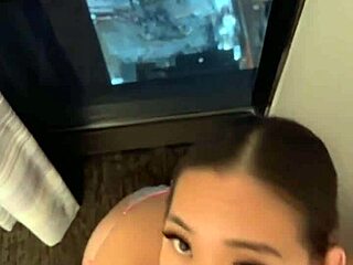 sexy asian sucks big cock deep then bends for doggystyle pov pounding