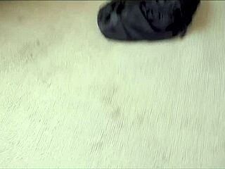 stepbrother's sexy wife misty meaner massages my cock to explosive orgasm