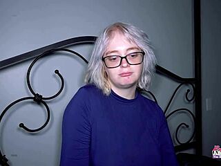 Silver blonde Annie Archer deepthroats then gets holes slammed hard!