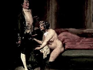 Vintage erotic art displays nude bodies in antique sensual poses retro style uncensored