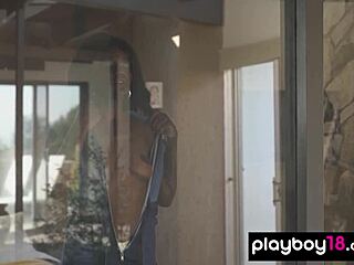 victoria antoinette slips off lingerie showing tight ebony pussy