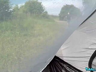 imagine fucking this french babe's massive natural tits right in her boyfriend's tent while camping 😈🏕️