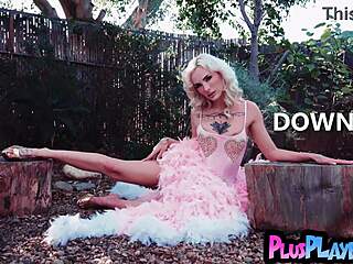 big ass inked babe shia snow strips sexy lingerie exposing curves outdoors