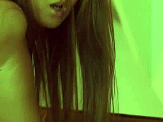 Legal Age Teen's Sexy Solo Dildo Masturbation Session