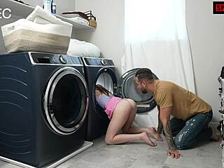 stepdad sneaks up and pounds stuck stepdaughter's tight wet cunt doggystyle missionary