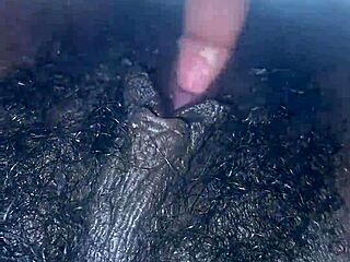 Ebonys juicy pussy drips wet on bed as she masturbates feet up to orgasm.