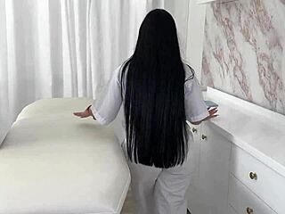 Curvy Latina Milf Masseuse Fucks Young Patient's Small Cock Till Ass Cumshot