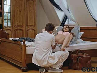 Dr Kinkerman fucks cuckold's pregnant wife while husband watches in hospital