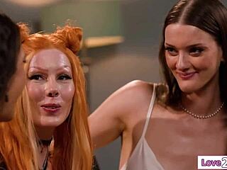 canceled date flips into steamy lesbian threesome with brunettes licking shaved pussies 😍👅💦