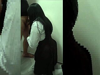 best friend's college latina girlfriend visits for homework and bends over