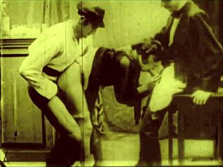 granny hairy pussy gets retro blowjob and fuck from vintage stud