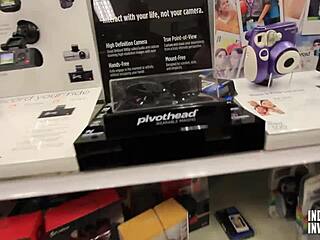 surprise blowjob from big ass slut in stockroom