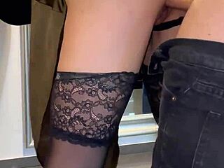 Huge Cock Secretly Fucks Horny Secretary in Stockings