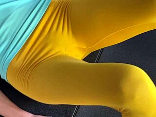 mom's fit friend yoga wet pussy tease turns doggystyle pounding