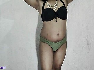 check out this indian shemale crossdressing in olive bikini part 2