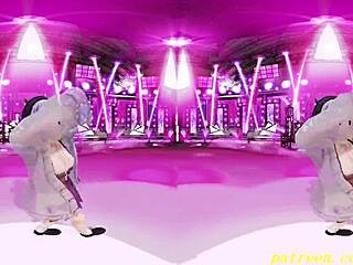 VR180 MMD Towa's Mesmerizing Dance in 3D Hololive Hentai