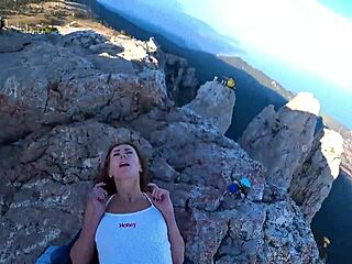 mia bandini risks public cliff fuck with deepthroat and cumshot finish