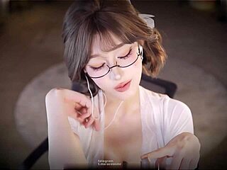 Sexy chinoise OL Zhang Ailing pipe ASMR branlette bureau