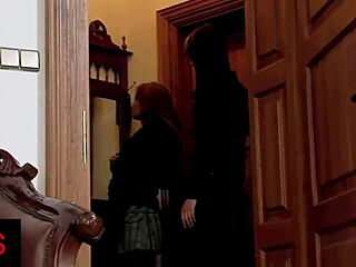 Beautiful brunette teen bends over for old man's big cock anal pounding outdoors