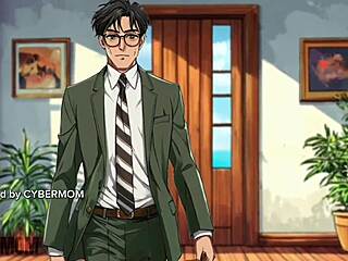 hentai granny bent over kitchen counter takes huge anal creampie pounding