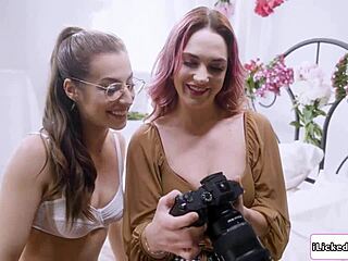 Who wouldn't crave busty lesbians licking petite model's hairy pussy?