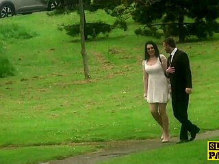 STALKING THIS BRITISH SHEMALE SUB UNTIL SHE'S THROATED DEEP IN STOCKINGS!